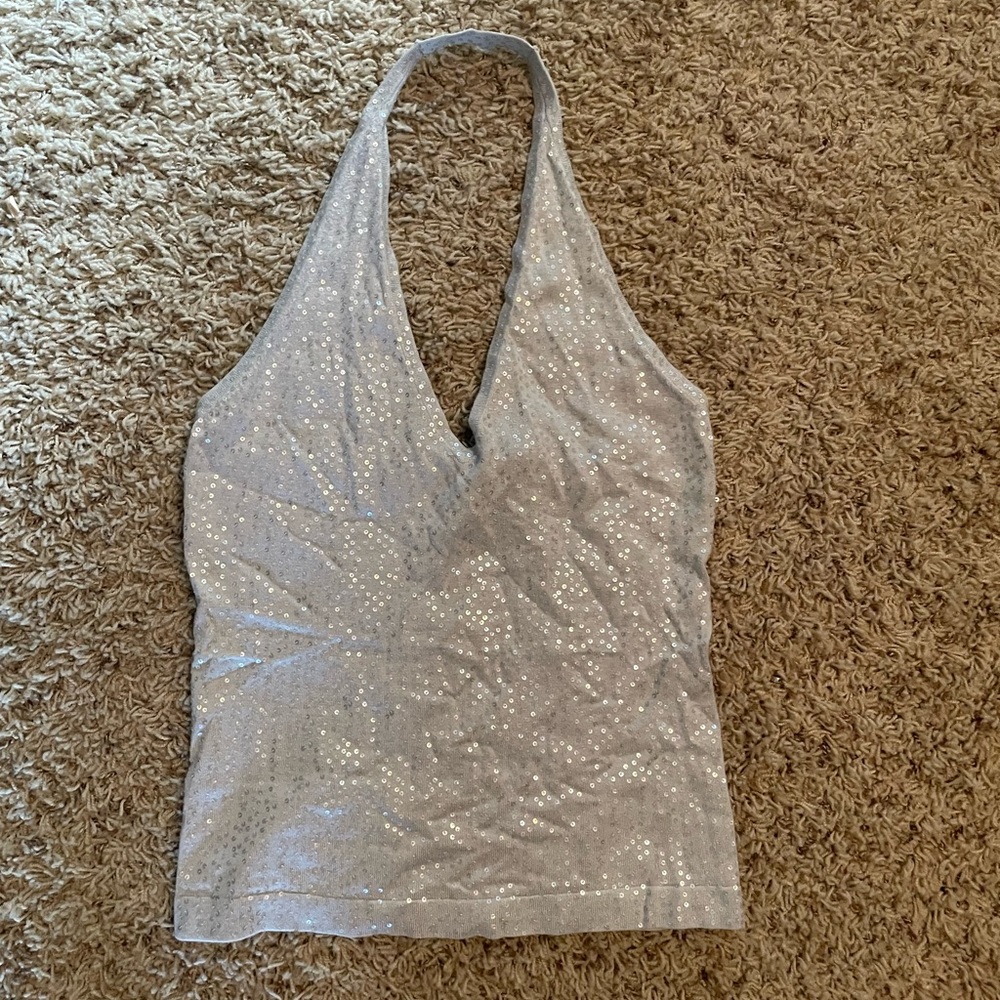 BCBG Max Azria Sequin Sweater Halter